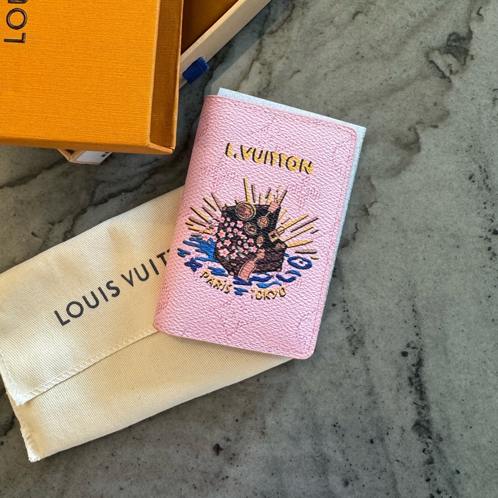 Louis Vuitton Monogram Paris Tokyo Pocket Organizer Pink